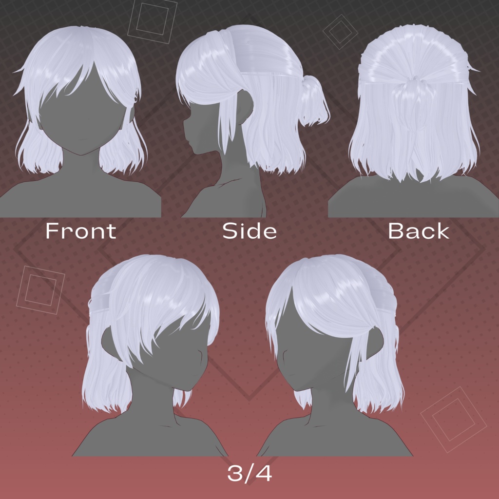 【VRoid Stable Ver】Half Up Hair Preset ♦