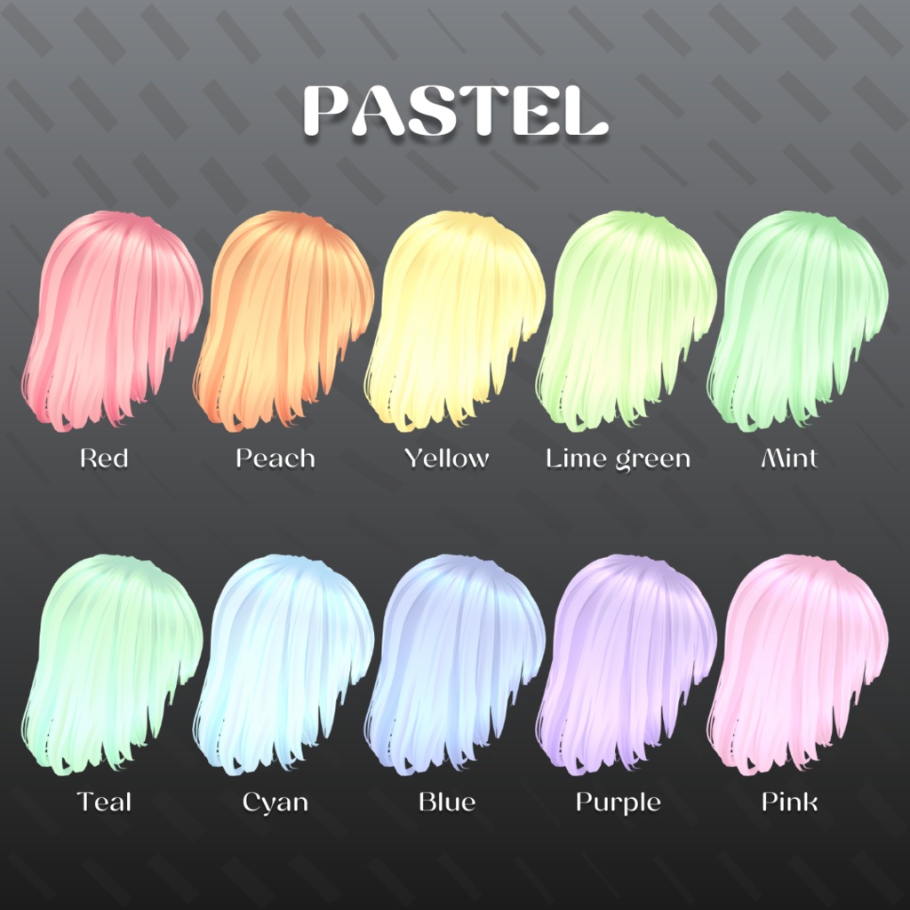 【VRoid Stable Ver】 Hair texture set ~Soft glow~