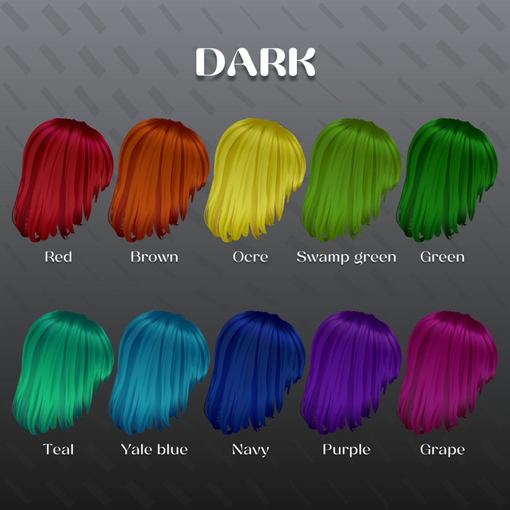 【VRoid Stable Ver】 Hair texture set ~Soft glow~