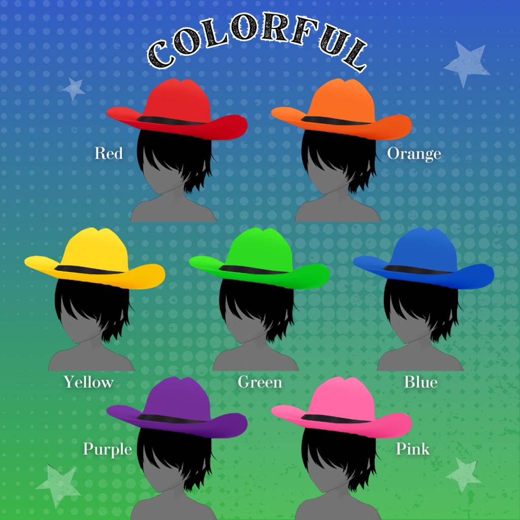 【VRoid Stable Ver】 Cowboy Hat Hair Preset