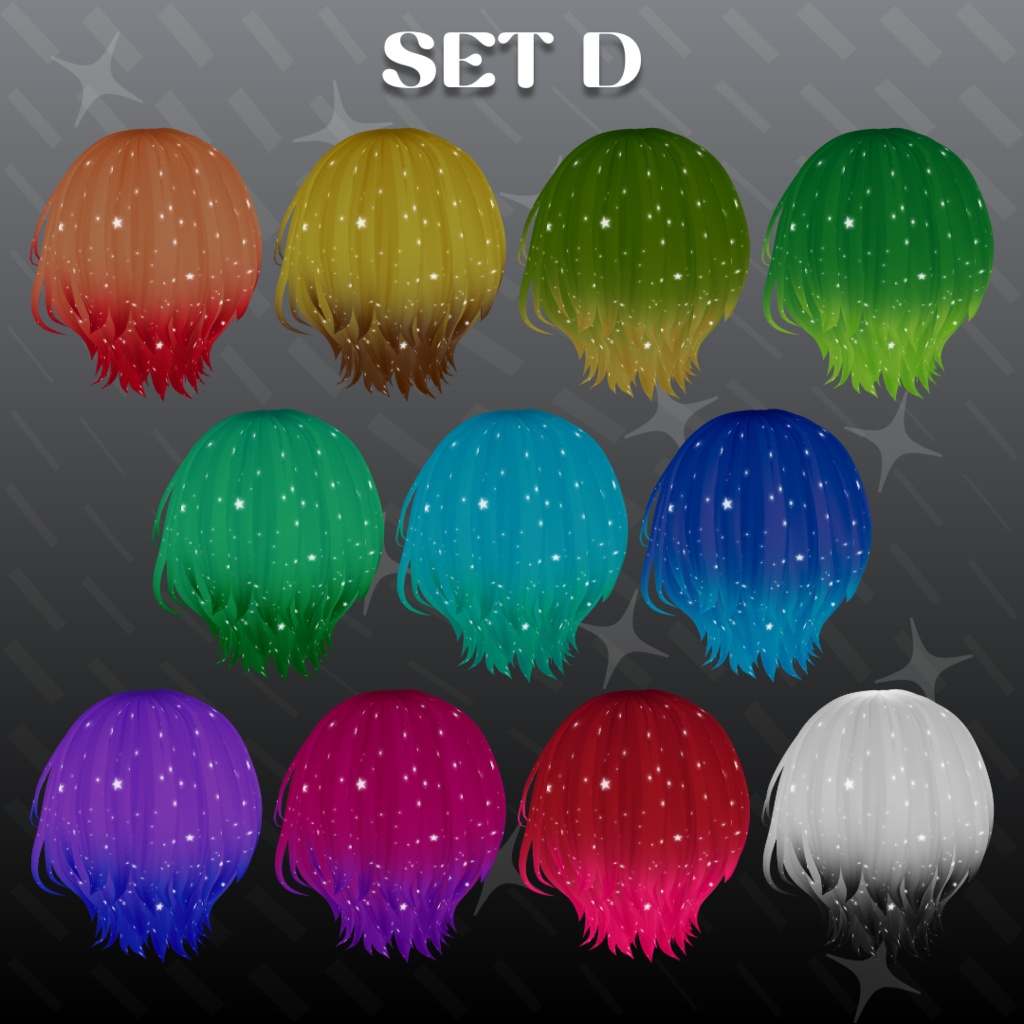【VRoid Stable Ver】 Hair texture set ~Starlit~