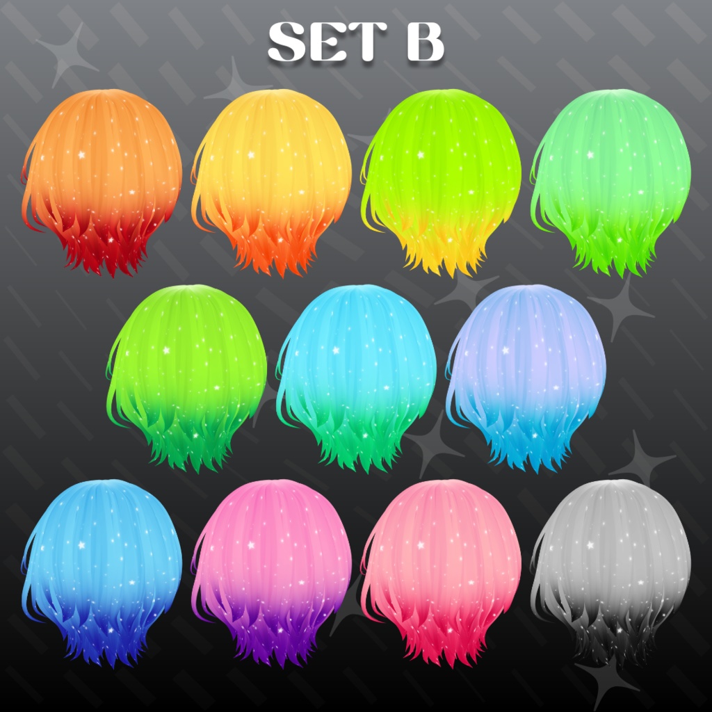 【VRoid Stable Ver】 Hair texture set ~Starlit~