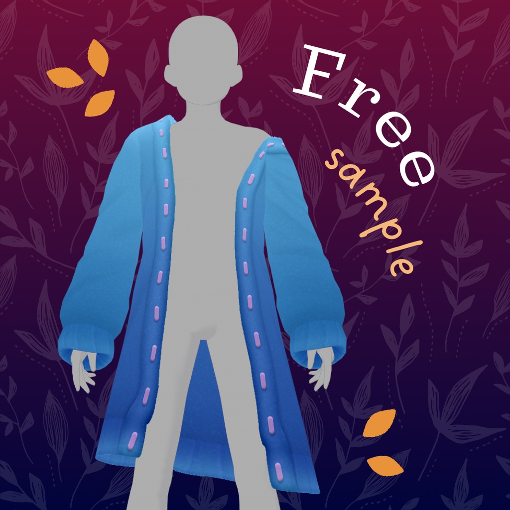 【VRoid】 Long cardigan