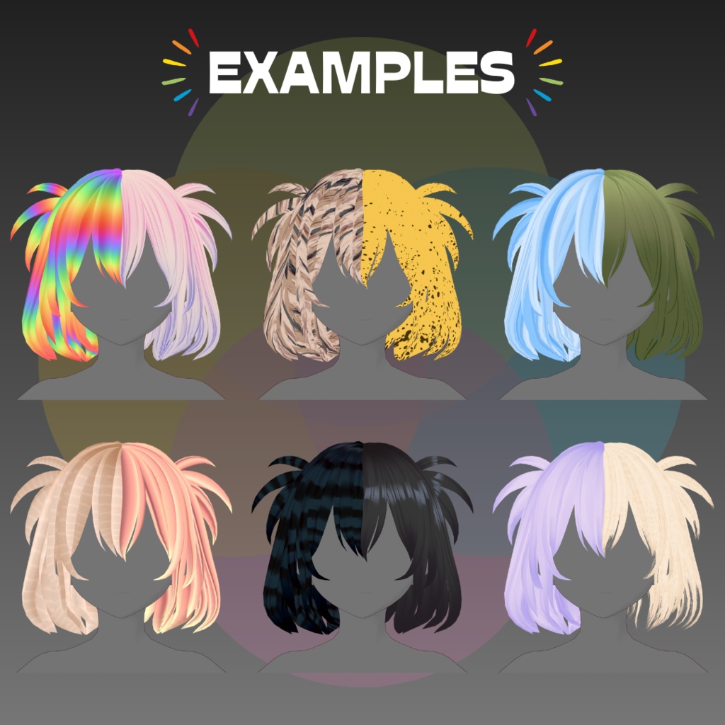 【VRoid】 100 Hair Textures VOL. 3