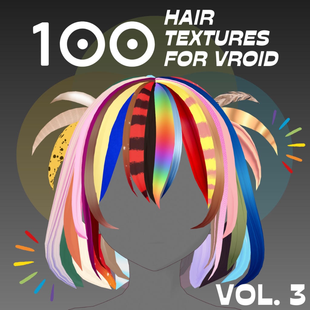 【VRoid】 100 Hair Textures VOL. 3