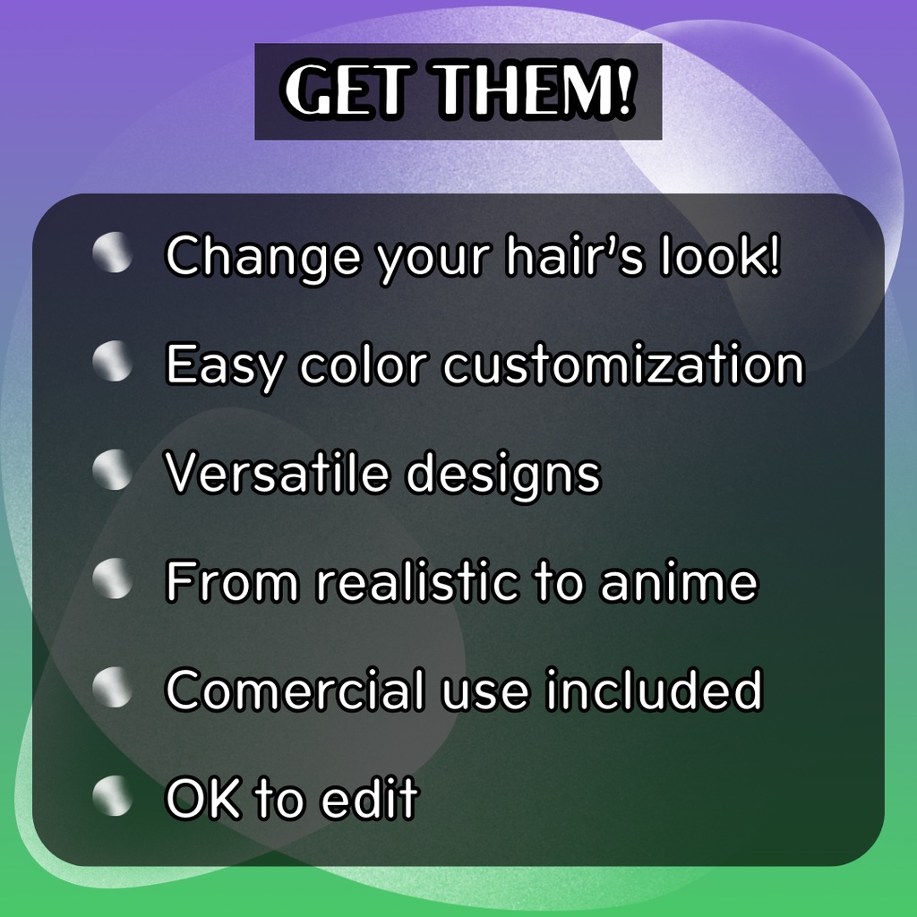 【VRoid】 Hair Highlights Pack VOL. 1