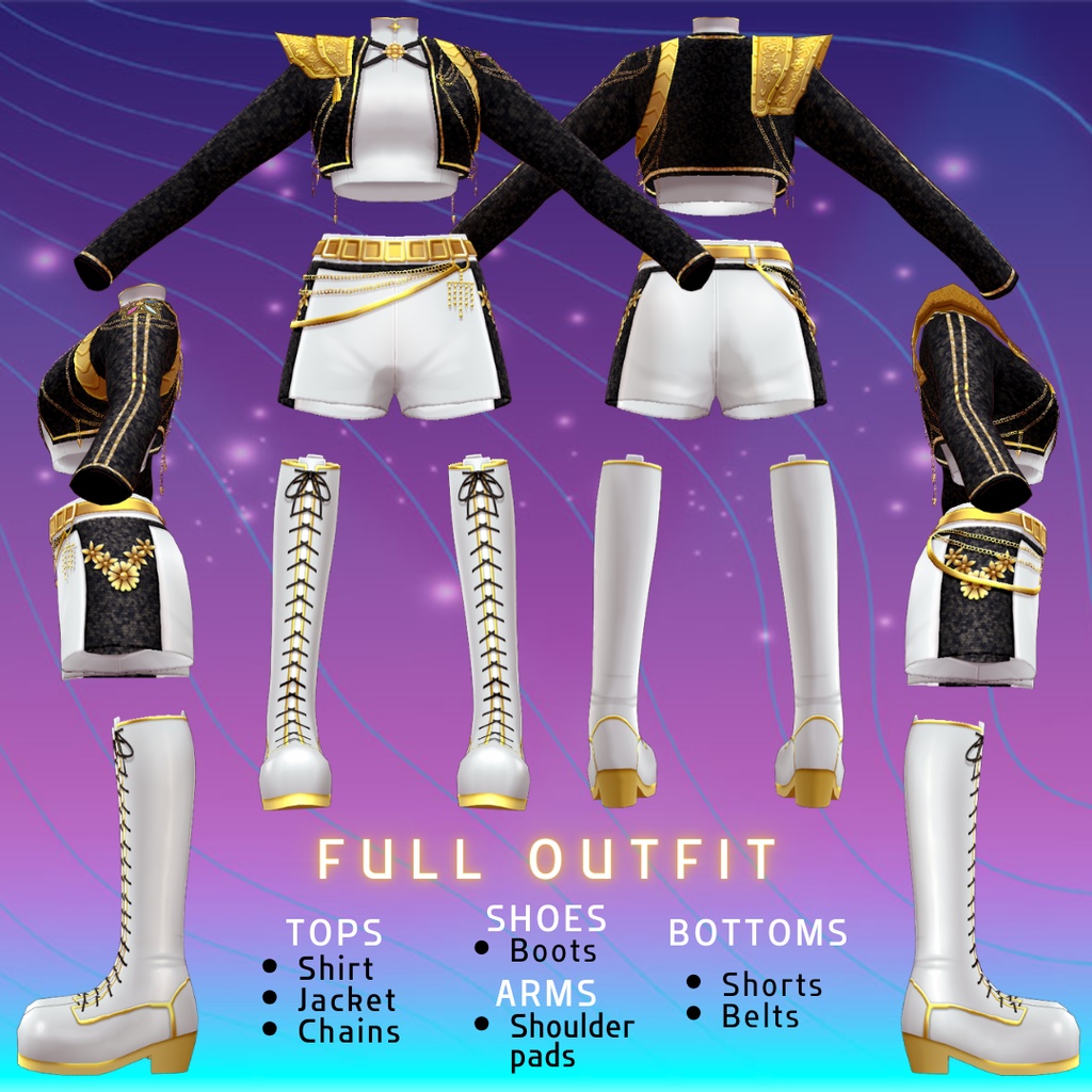 【VRoid】 Rumi Golden Outfit K-Pop Demon Hunters inspired