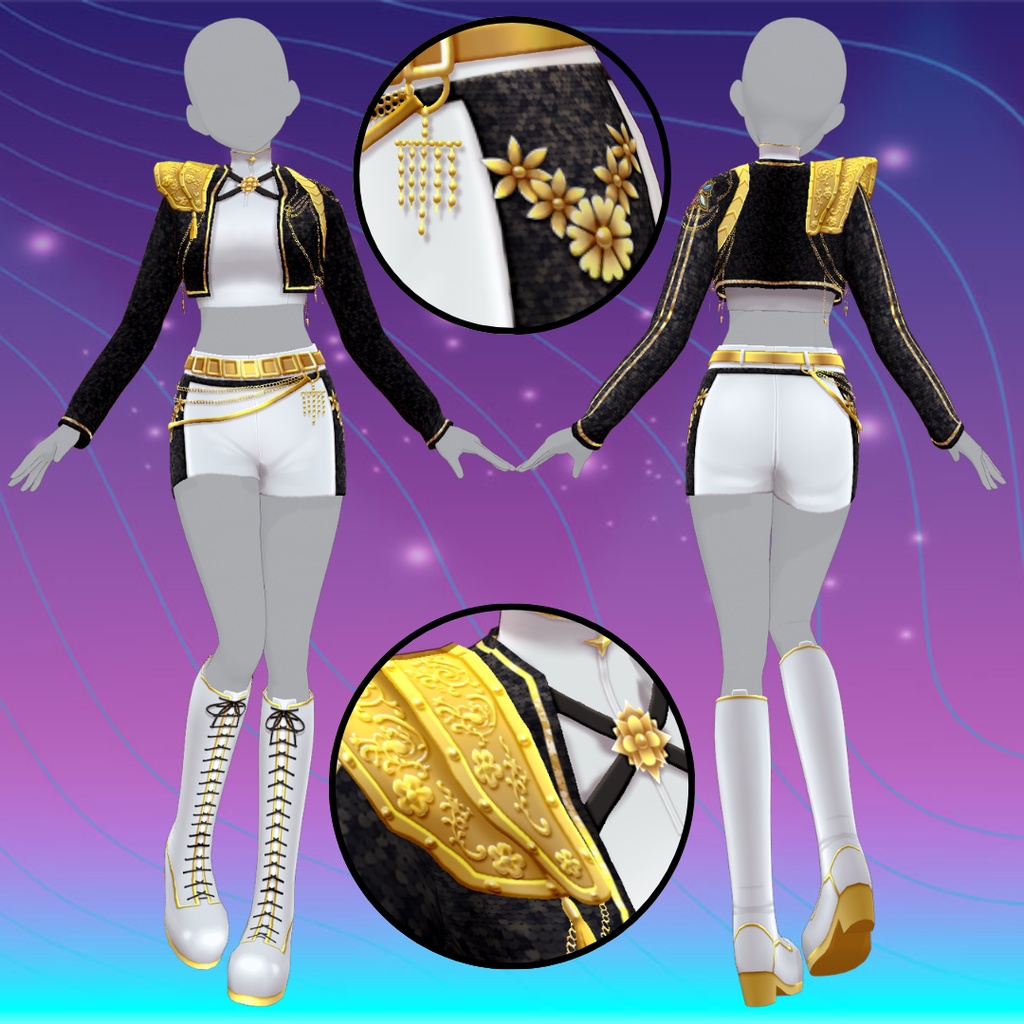 【VRoid】 Rumi Golden Outfit K-Pop Demon Hunters inspired