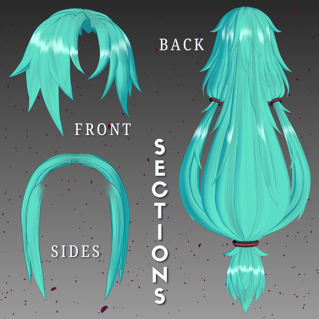 【VRoid】 Long loose tails Hair Preset
