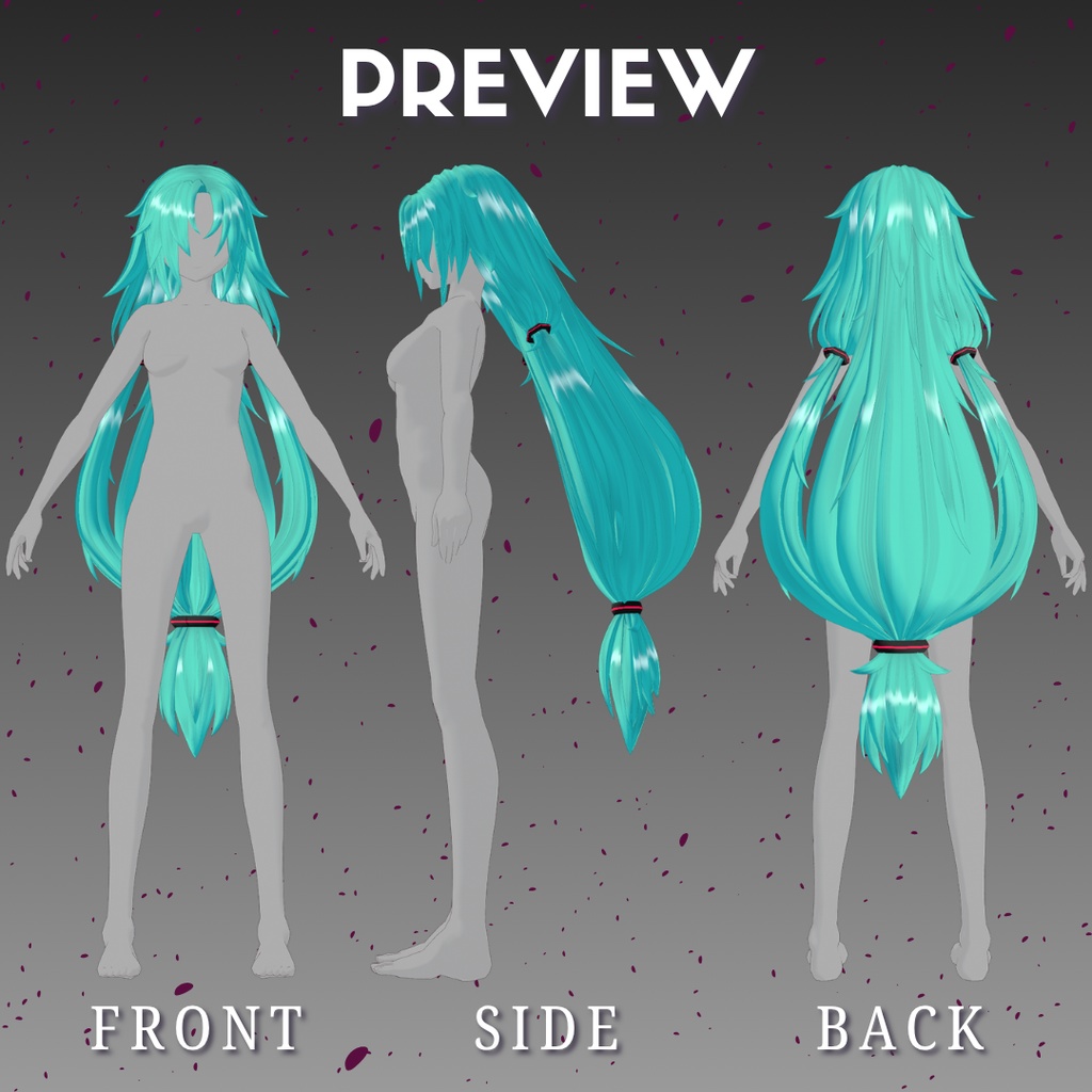【VRoid】 Long loose tails Hair Preset