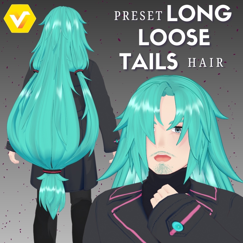【VRoid】 Long loose tails Hair Preset