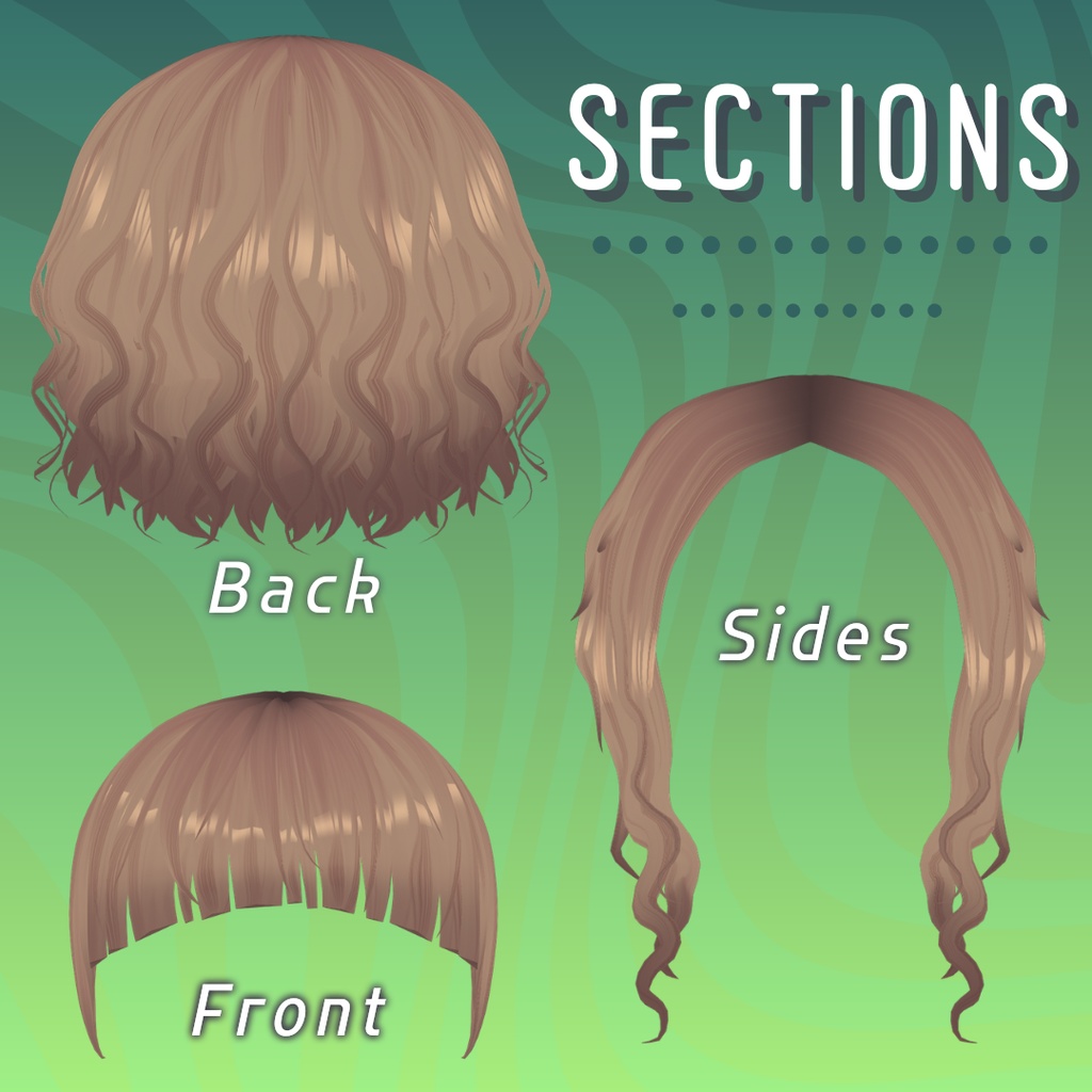 【VRoid】 Short wavy bob Hair Preset