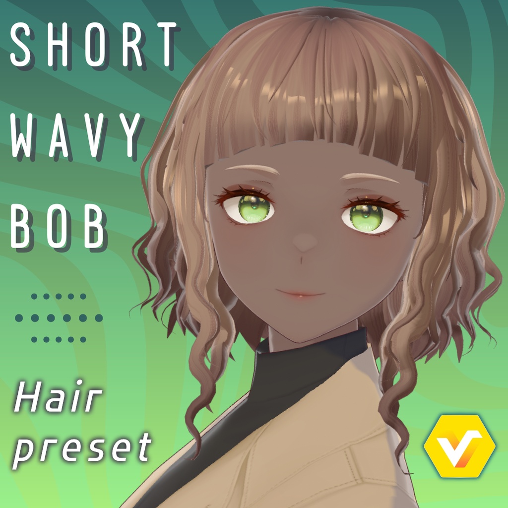 【VRoid】 Short wavy bob Hair Preset