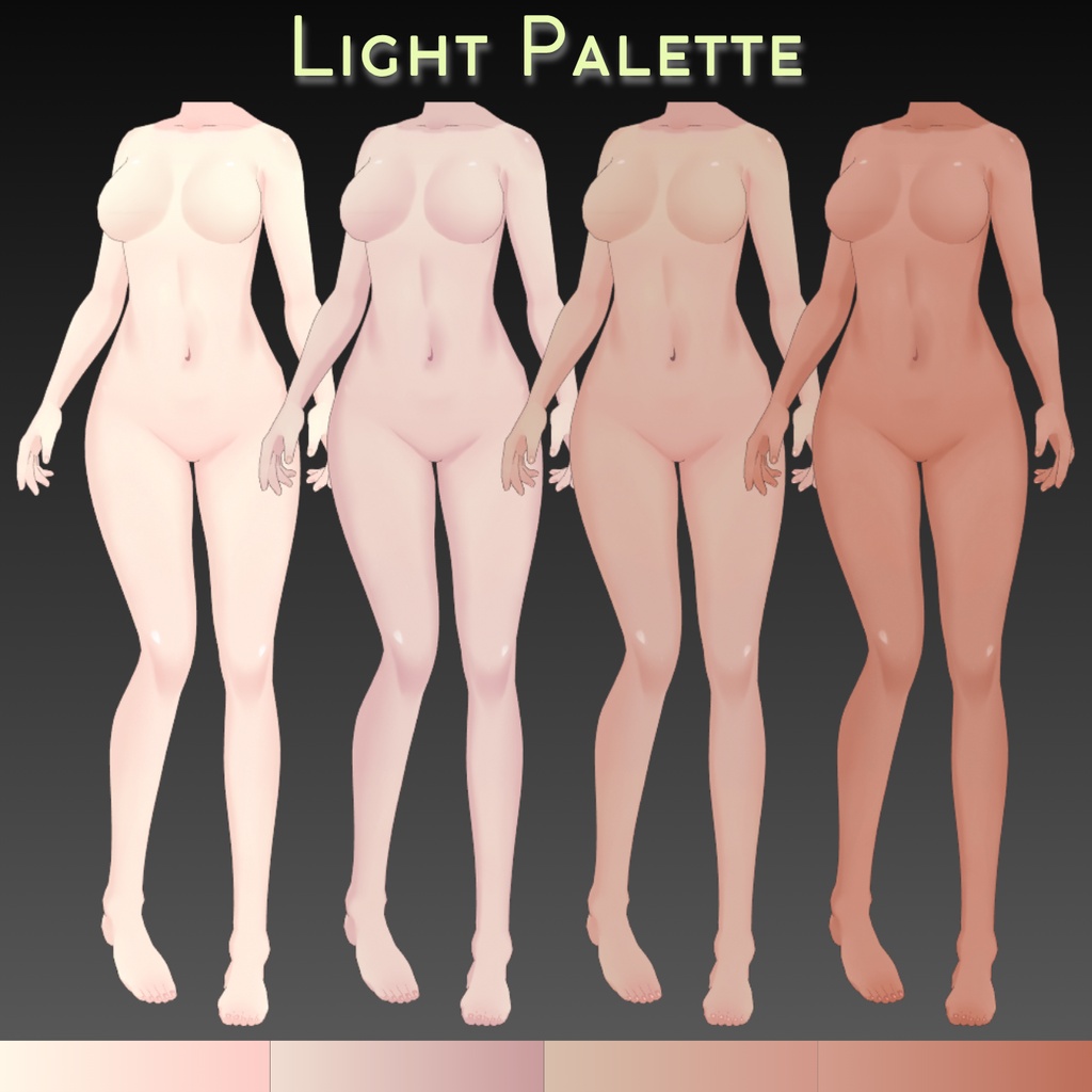 【VRoid】 Soft 2D Skin texture set