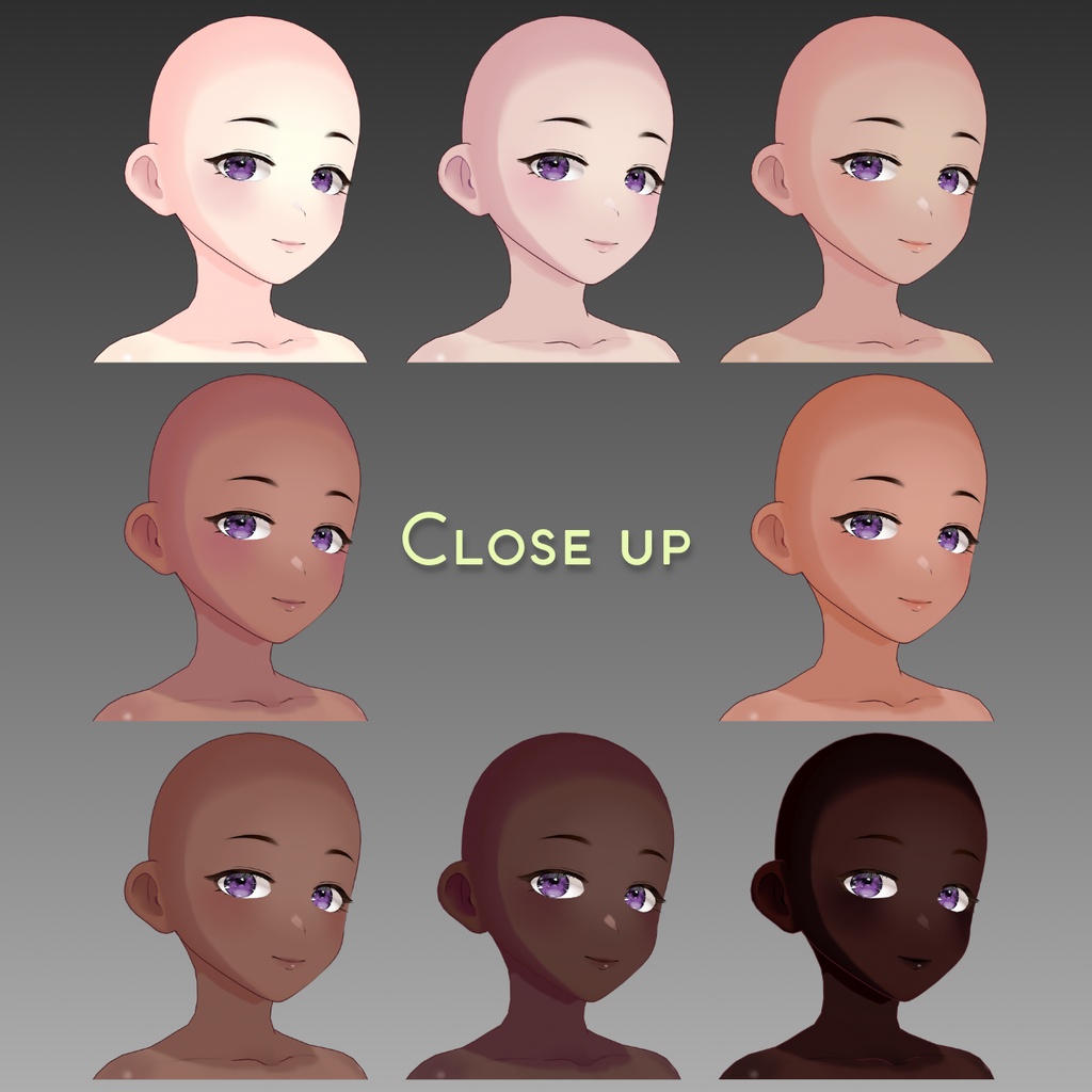 【VRoid】 Soft 2D Skin texture set