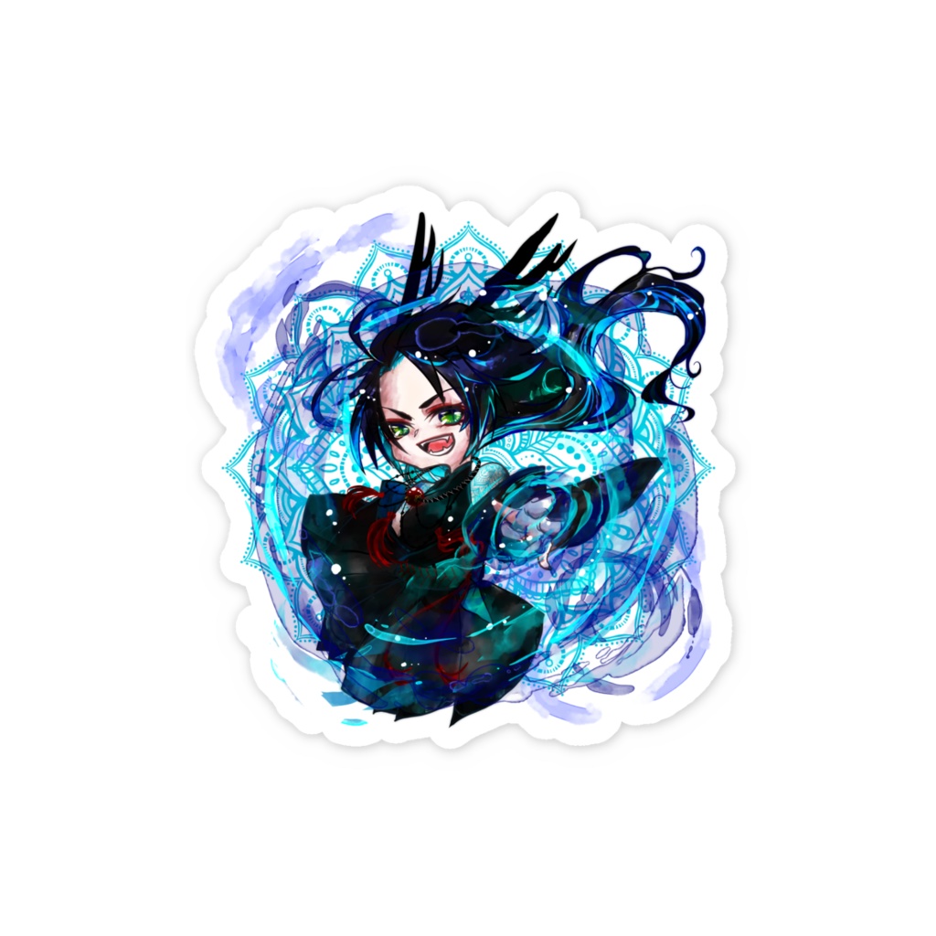 竜の国 水月スマホステッカー