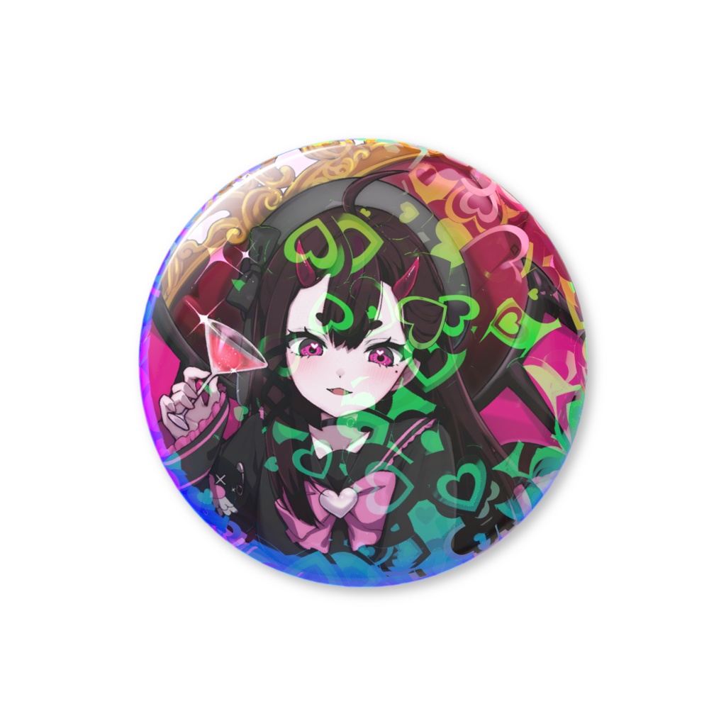 ♡べりきゅ〜♡ハートホログラム缶バ