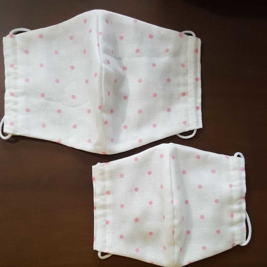 ガーゼマスク ピンクドット リバーシブル 大人用 子供用 マスクゴム付 Zomiko Booth