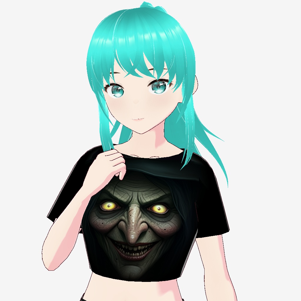 Vroid Vtuber Halloween Mini T-Shirt Scary Edition