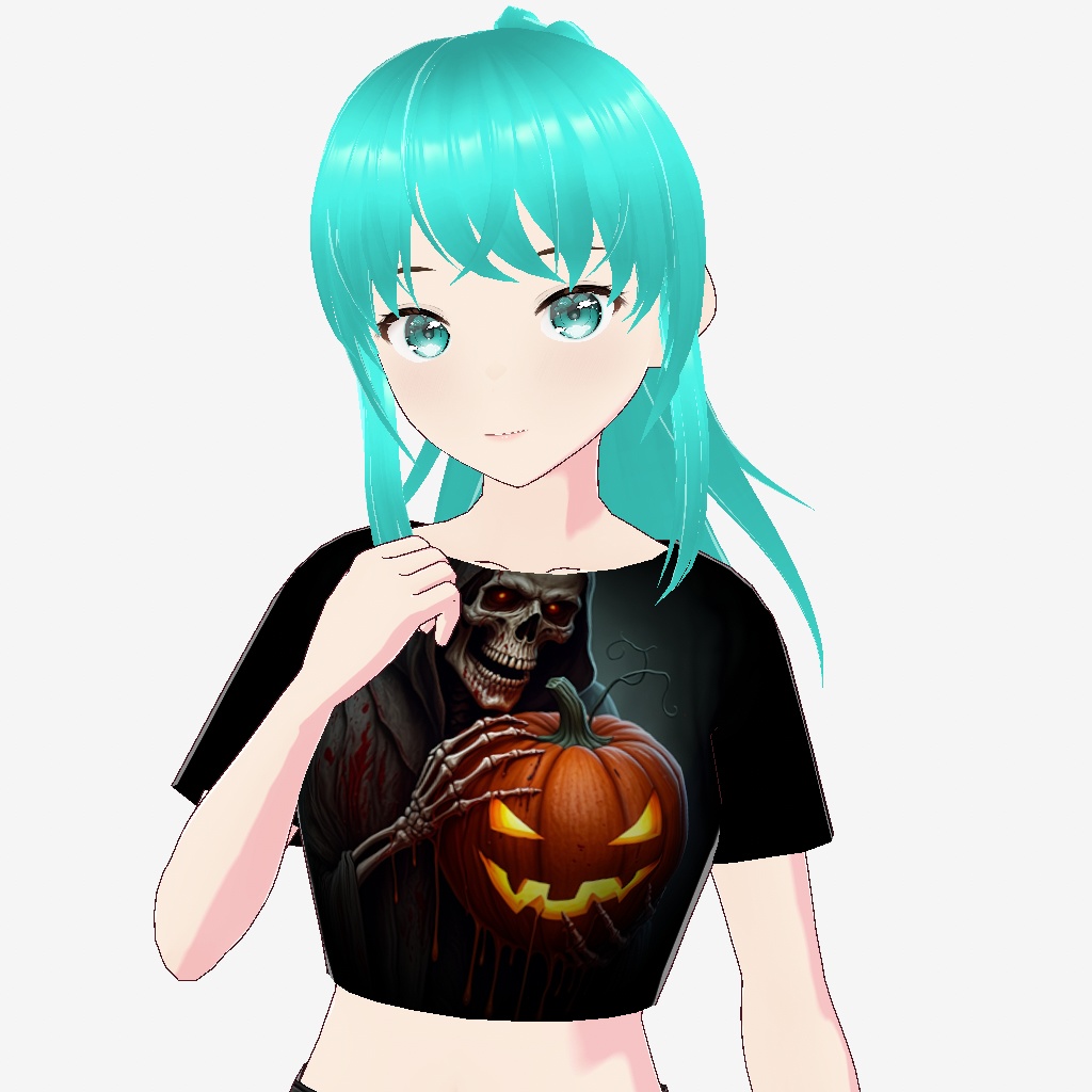 Vroid Vtuber Halloween Mini T-Shirt Scary Edition