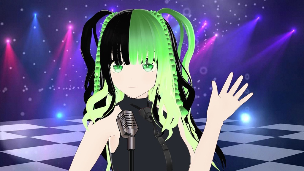 Vroid Custom Hair: Bold Black Dual Tone Pigtails with Braids! Instantly Stand Out!