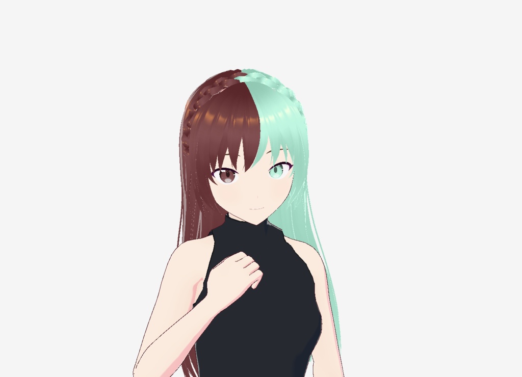 【Vroid Custom Item】 Two-Tone Braid Crown Hair for VRoid | Perfect for VTuber, VRChat, 3D Models