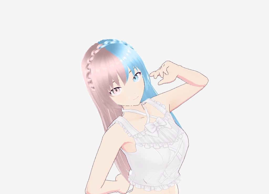 【Vroid Custom Item】 Two-Tone Braid Crown Hair for VRoid | Perfect for VTuber, VRChat, 3D Models