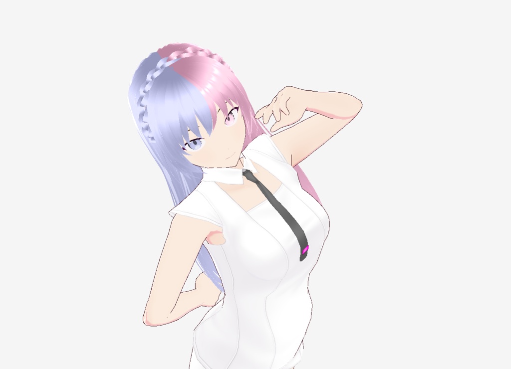 【Vroid Custom Item】 Two-Tone Braid Crown Hair for VRoid | Perfect for VTuber, VRChat, 3D Models