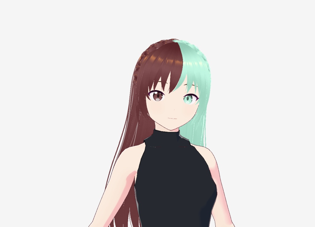 【Vroid Custom Item】 Two-Tone Braid Crown Hair for VRoid | Perfect for VTuber, VRChat, 3D Models
