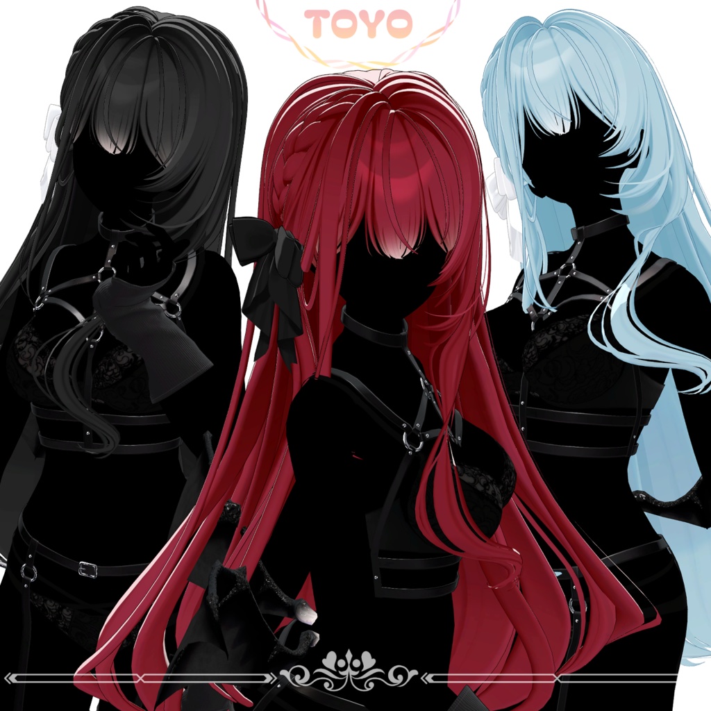 [MANUKA/舞夜/Shinra/ウルフェリア] Ribbon Long Hair 缩略图 5