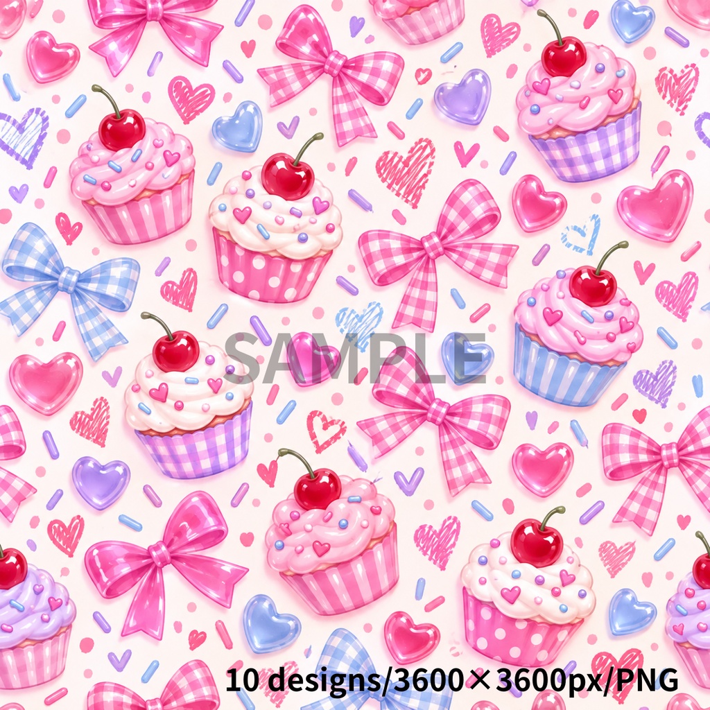 ぷっくりパステルキャンディ♡デジタルペーパー 10枚セット