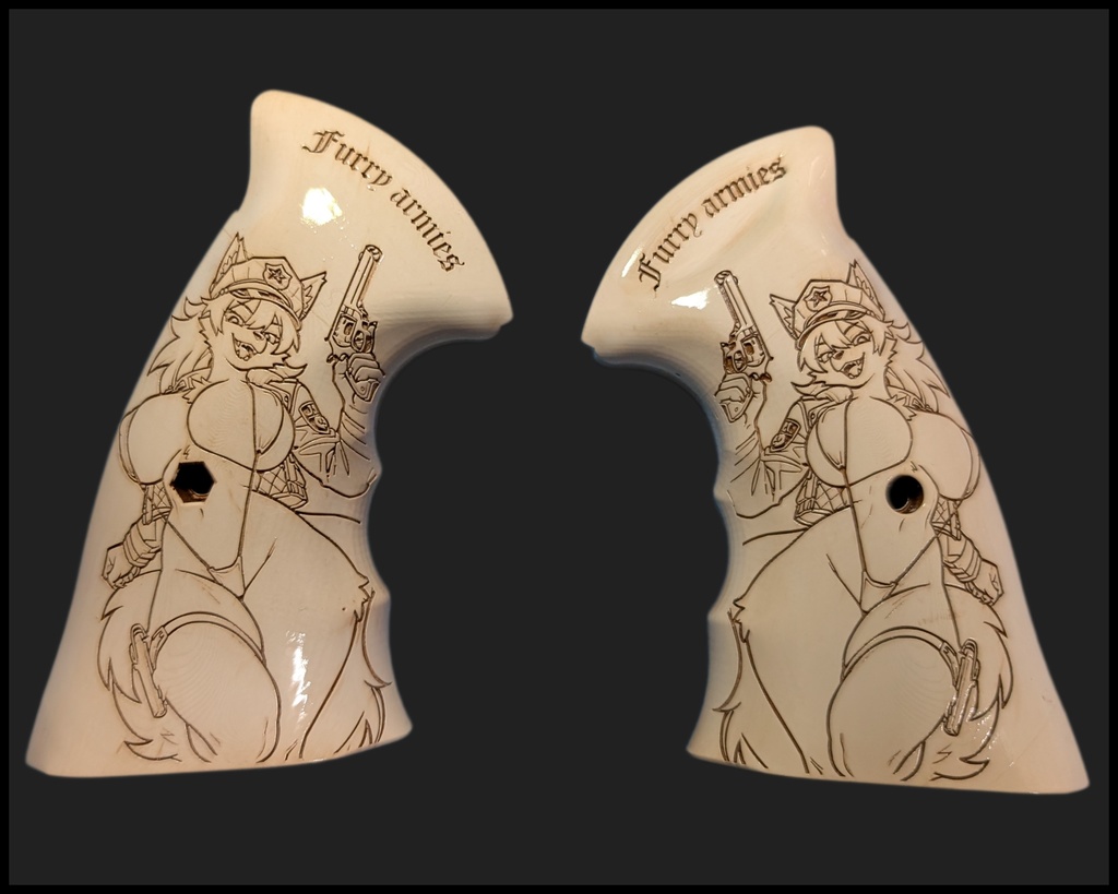 Nフレーム スクエアバット用 アイボリー調塗装グリップ ver.furry