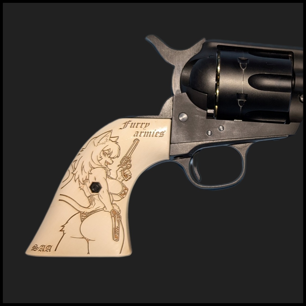 タナカ SAA アイボリー調塗装グリップ ver.furry