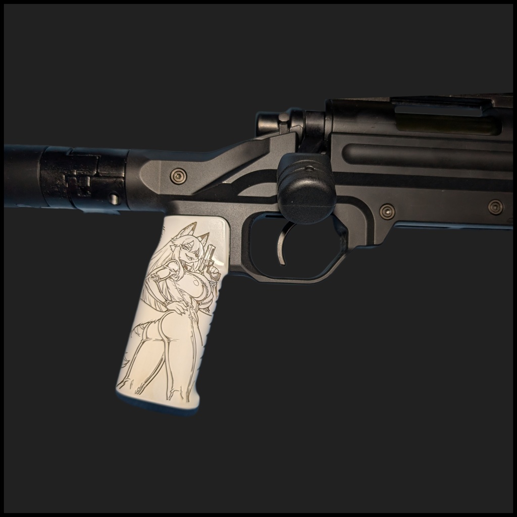 ガスブローバック AR15 M4/M16系 アイボリー調塗装Furryグリップ ver.Rider Fox