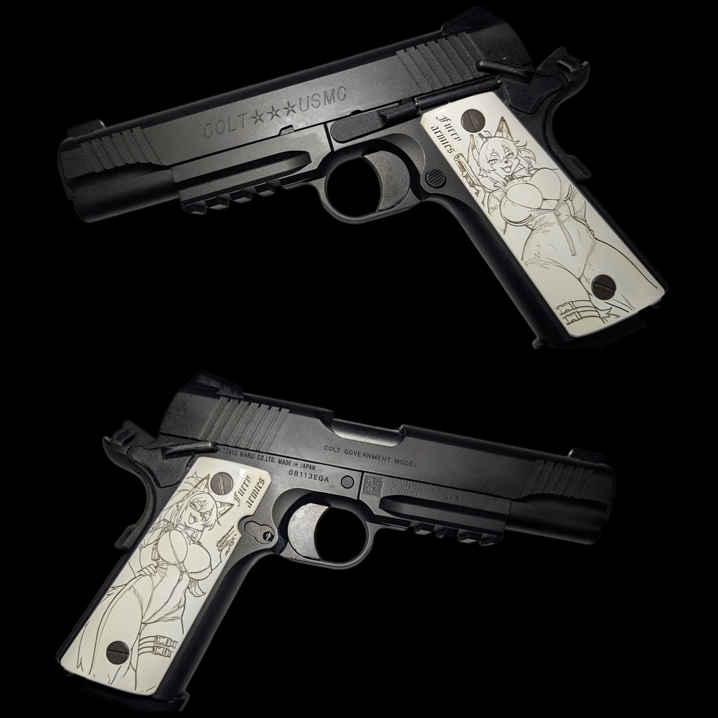 コルトガバメント アイボリー調塗装 furryグリップ ver.Rider Fox