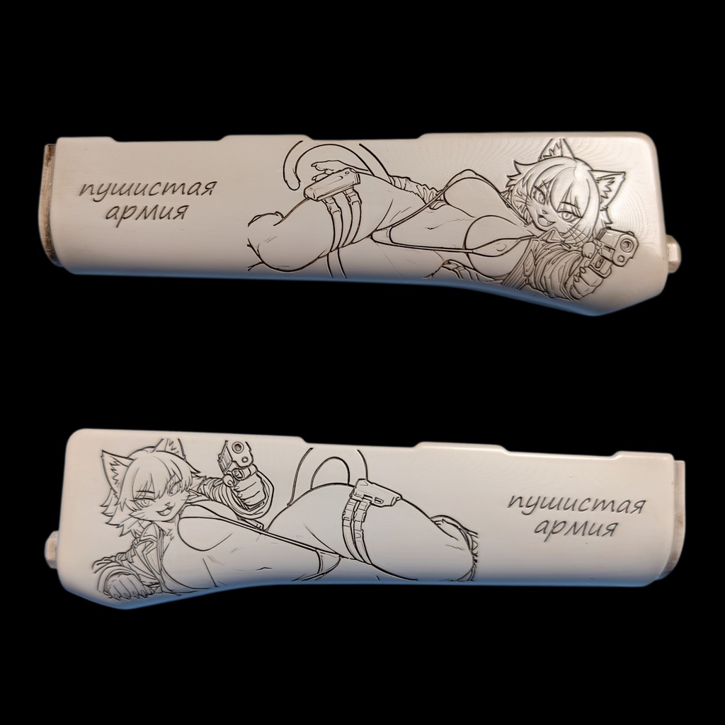 東京マルイ ガスブロAKM専用 アイボリー調塗装 Furryアンダーハンドガード ver.Cat