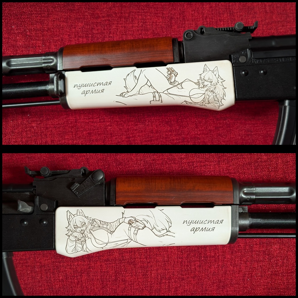 東京マルイ ガスブロAKM専用 アイボリー調塗装 Furryアンダーハンドガード ver.Wolf