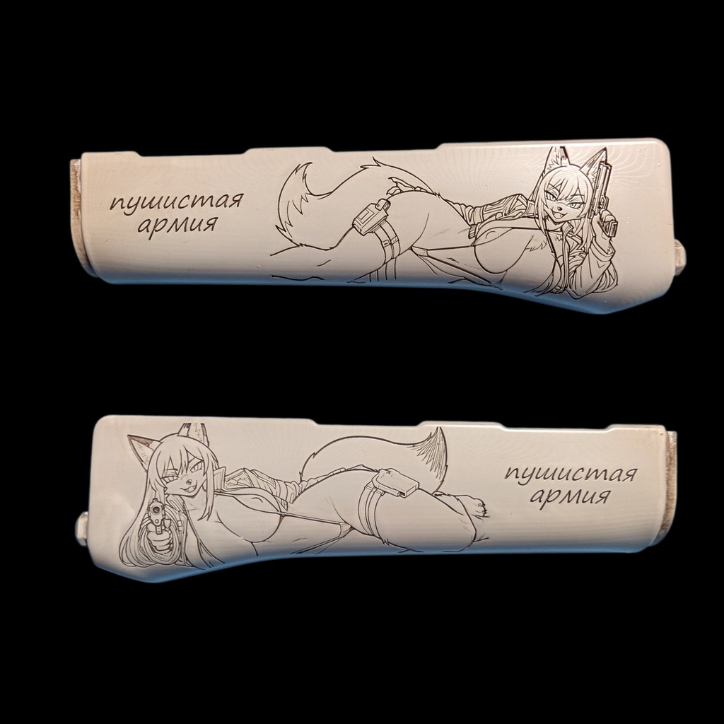 東京マルイ ガスブロAKM専用 アイボリー調塗装 Furryアンダーハンドガード ver.Fox