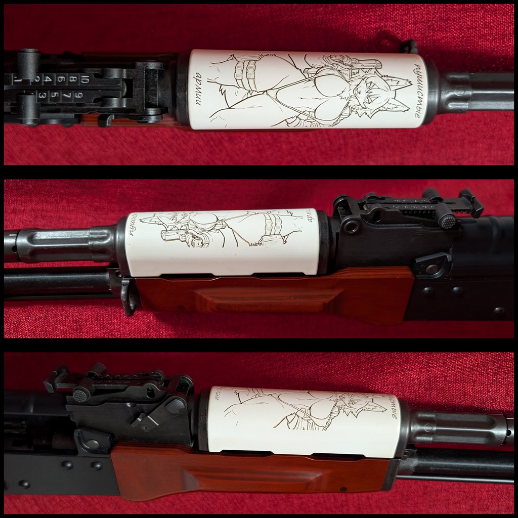 東京マルイ ガスブロAKM専用 アイボリー調塗装 Furry ハンドガード アッパー ver.Wolf