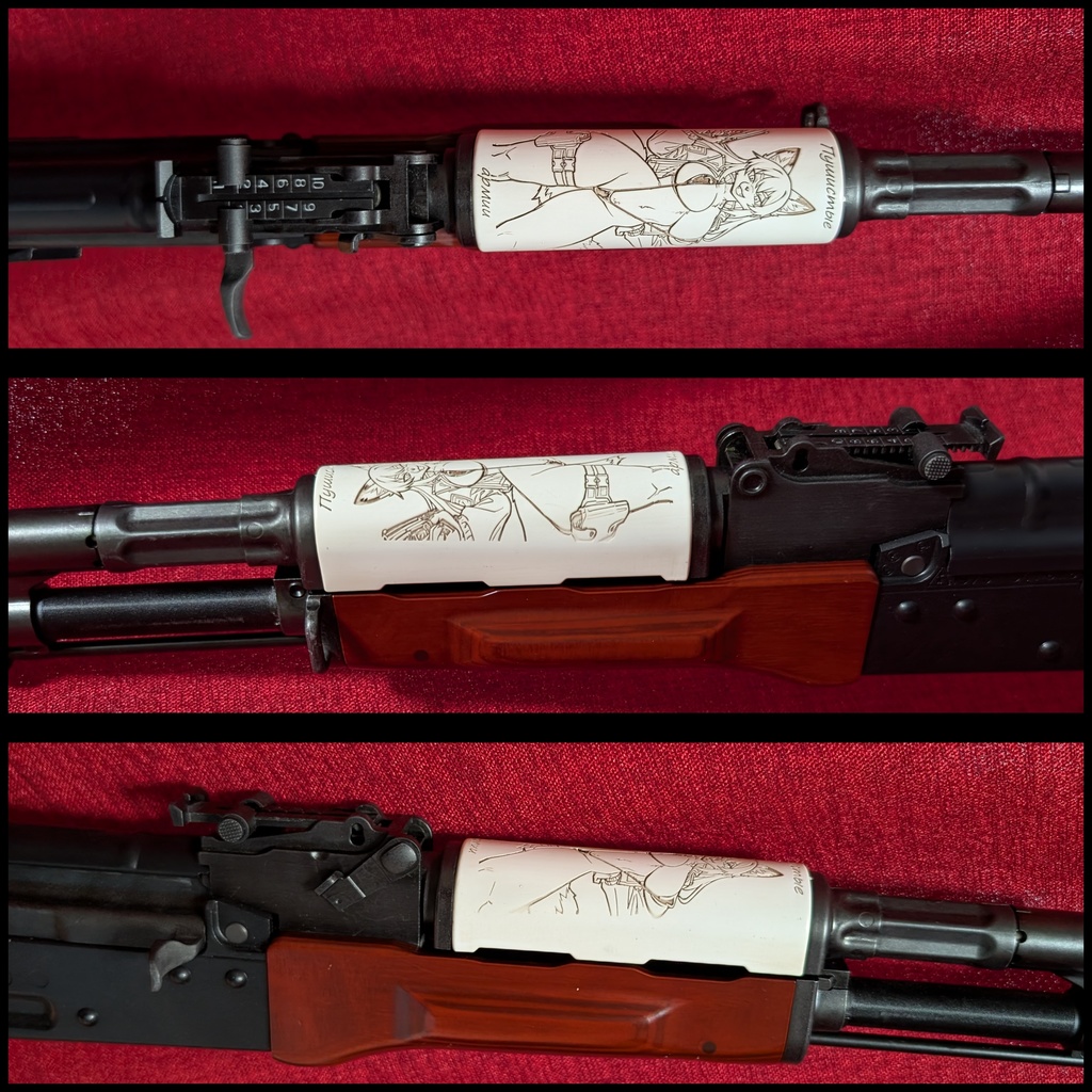 東京マルイ ガスブロAKM専用 アイボリー調塗装 Furry ハンドガード アッパーver.Fox