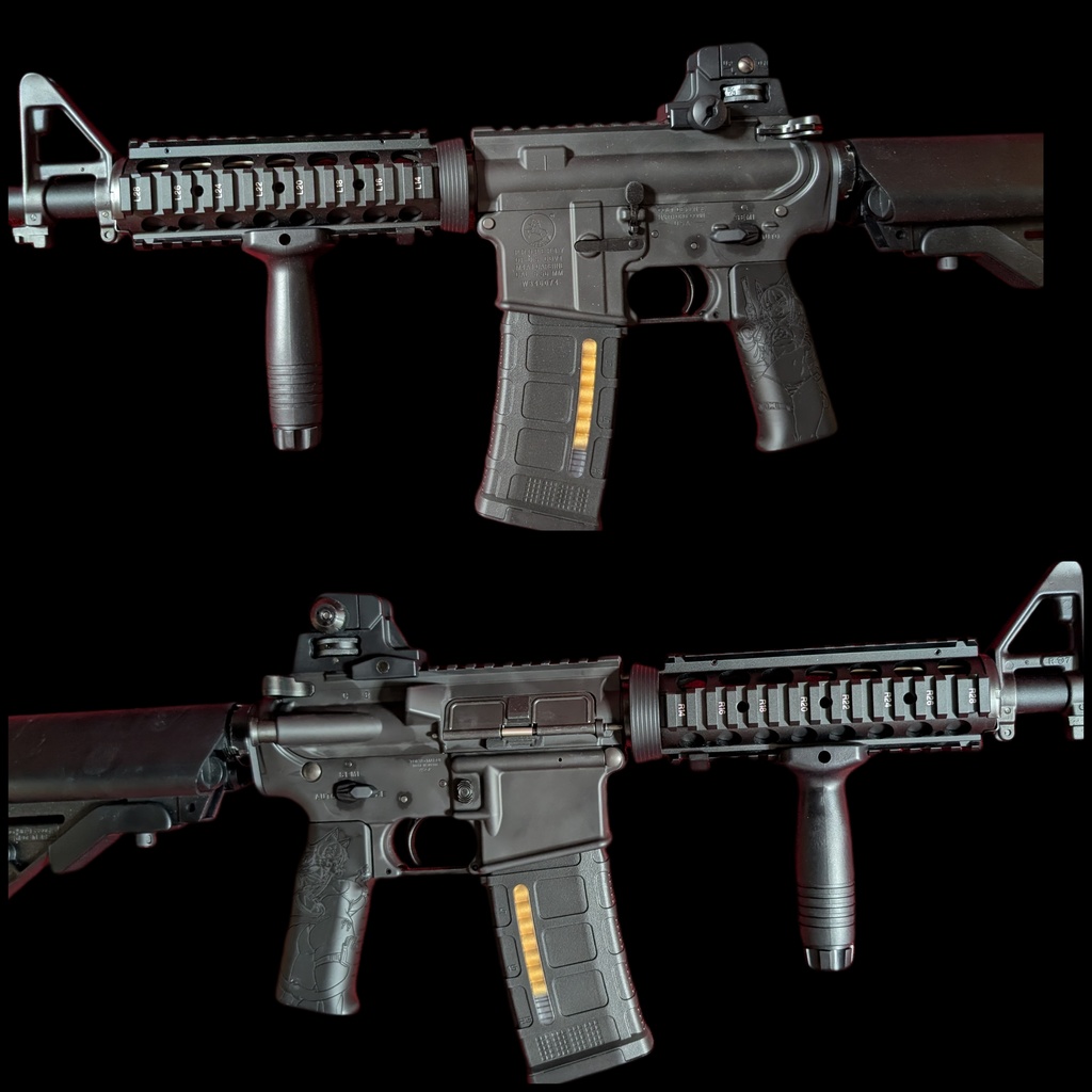 ガスブロ AR15 M4/M16 ブラック塗装Furryグリップ ver.Cat