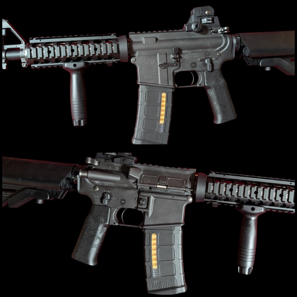 ガスブロ AR15 M4/M16 ブラック塗装Furryグリップ ver.Wolf