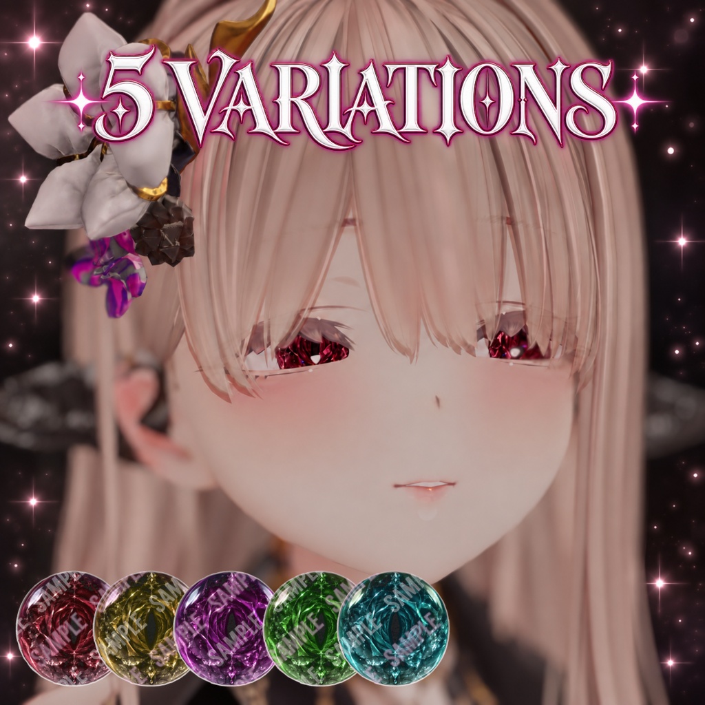 【マヌカ・ミダリス対応】Crimson Rosarium Eye｜VRChat 瞳テクスチャ