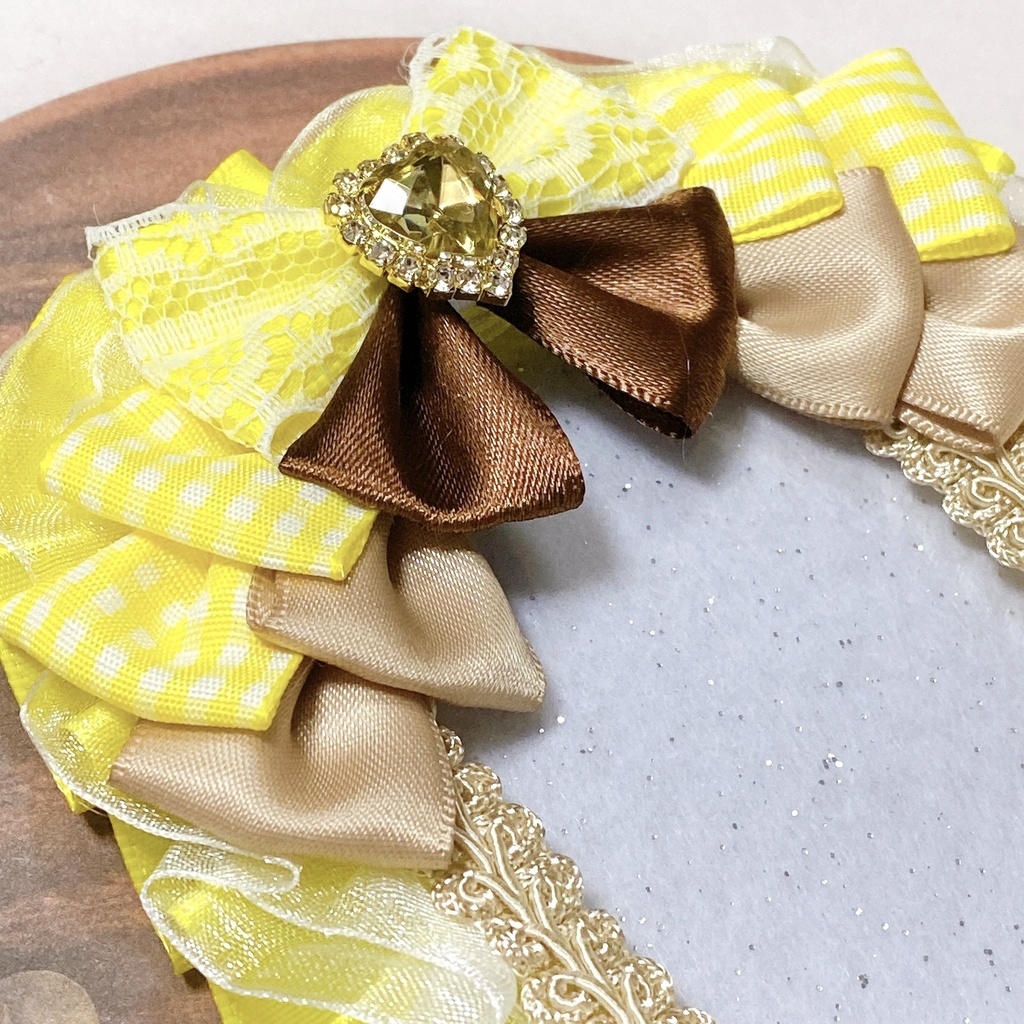 羽 × リボン × クリアハート デコケース