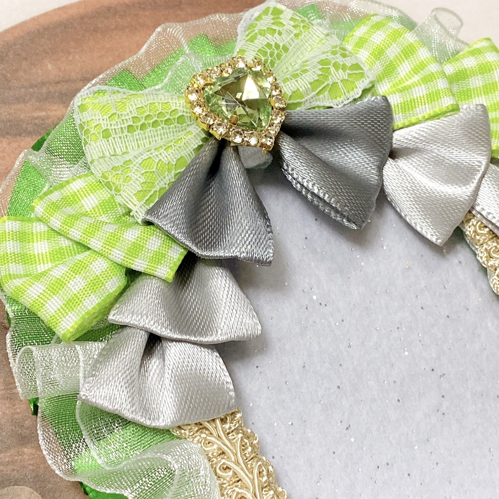 羽 × リボン × クリアハート デコケース