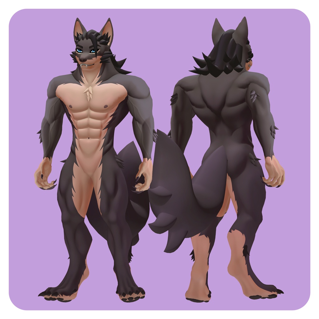 【VRChat想定】オリジナル3Dモデル「Brutus -ブルータス-」 / Furry Werewolf Avatar