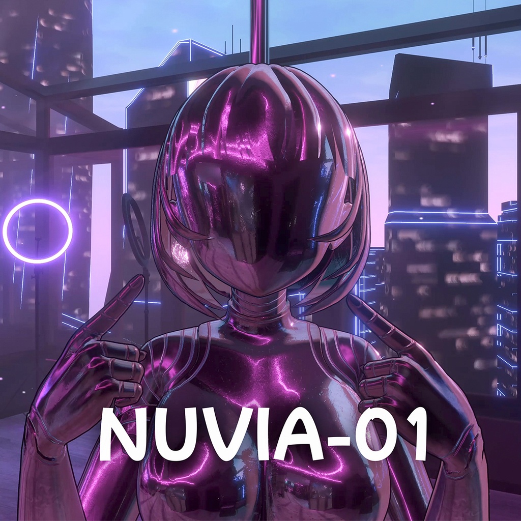 【VRChat想定】NUVIA-01|サイバーパンクアンドロイド オリジナル3Dモデル|PC/Quest対応