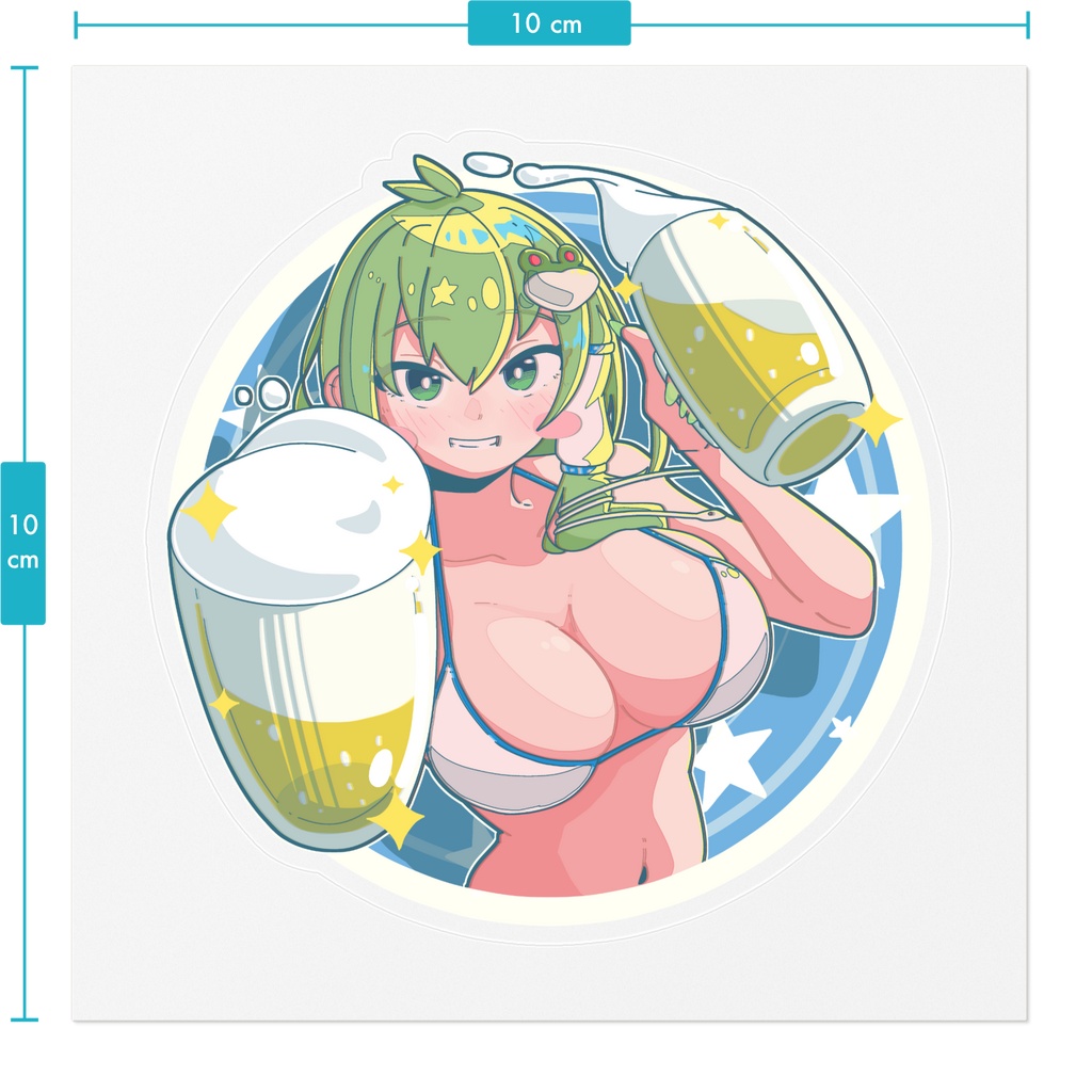 早苗さんステッカー(水着・乾杯)