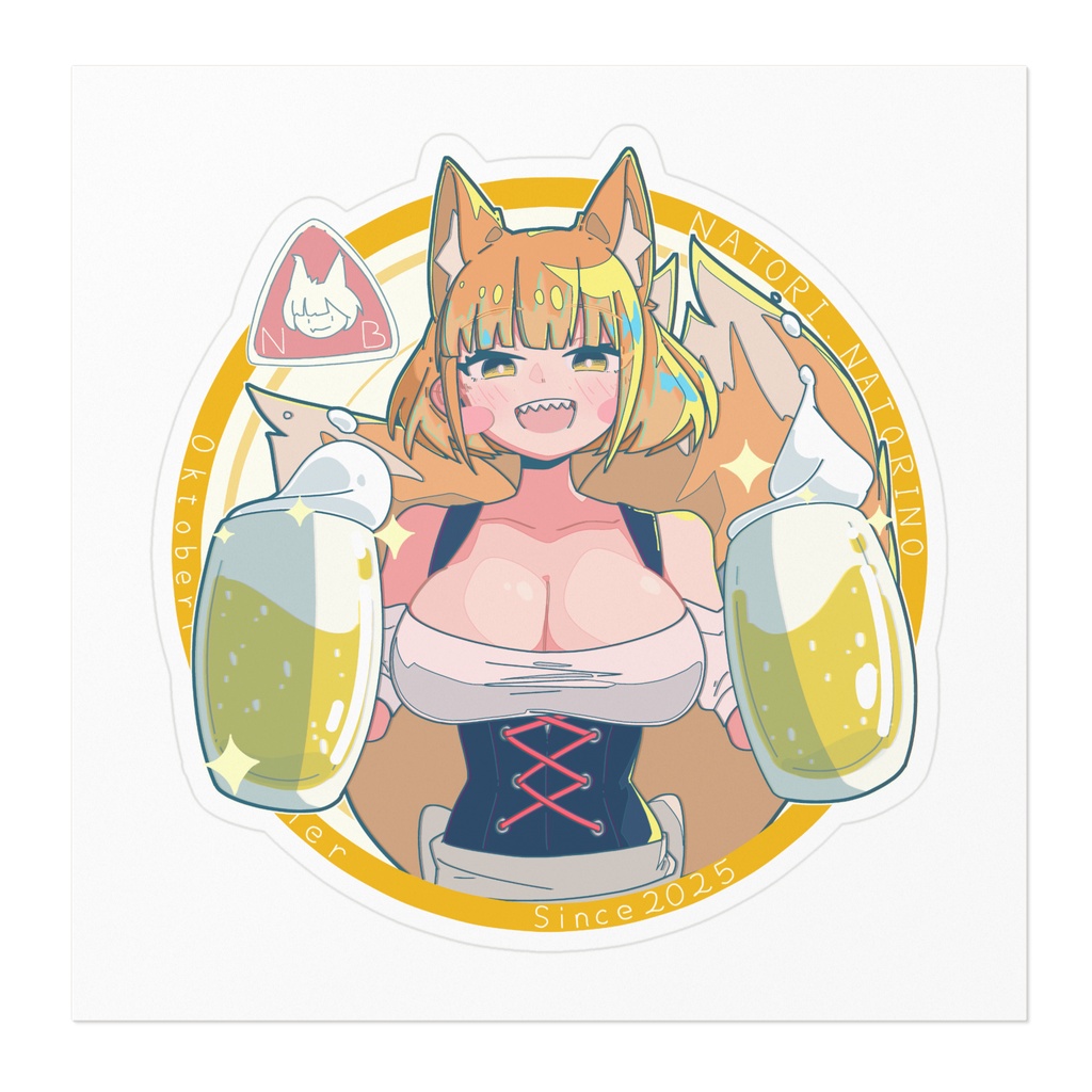 キツネ娘ちゃんと乾杯!ステッカー