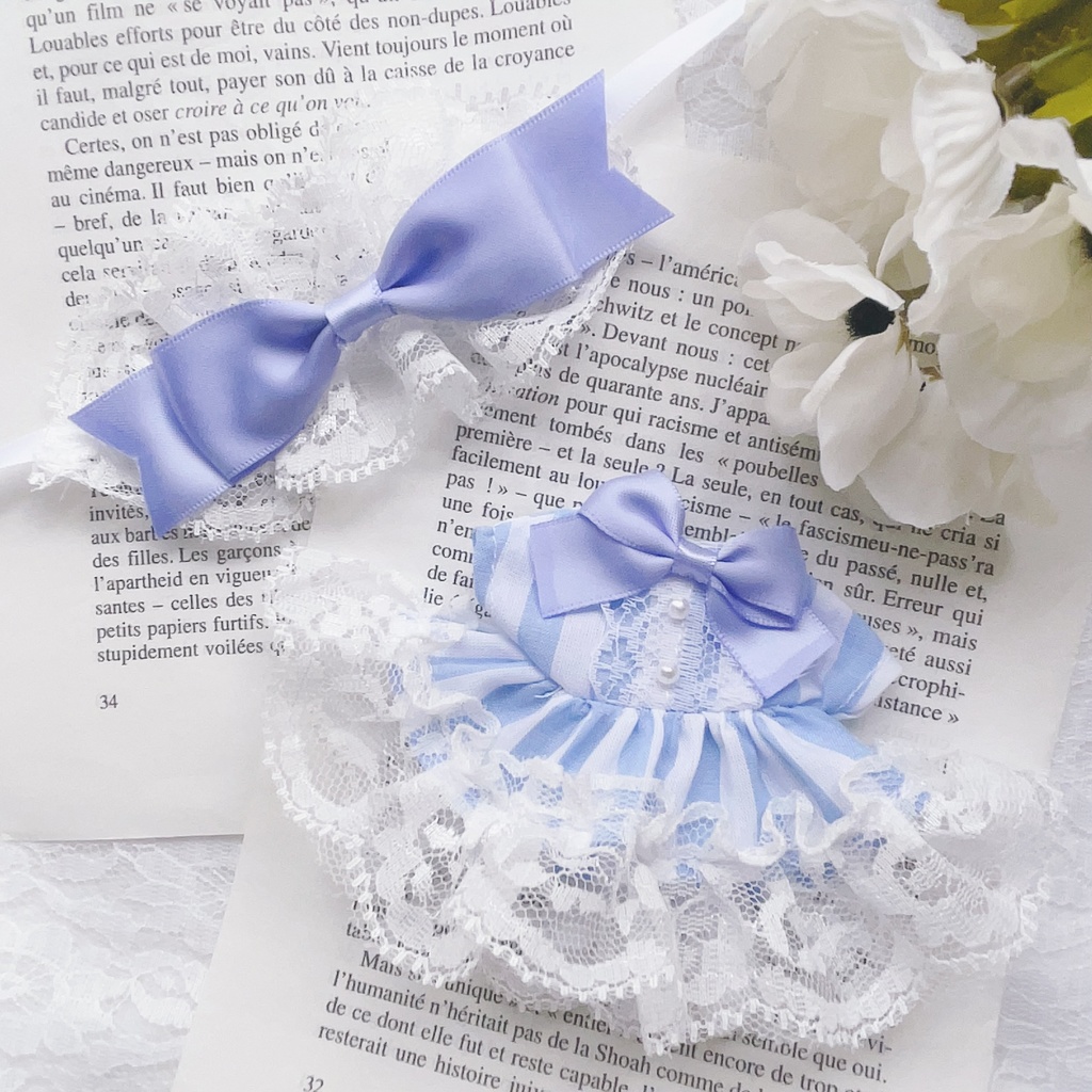 10~12cm サックスストライプのワンピース